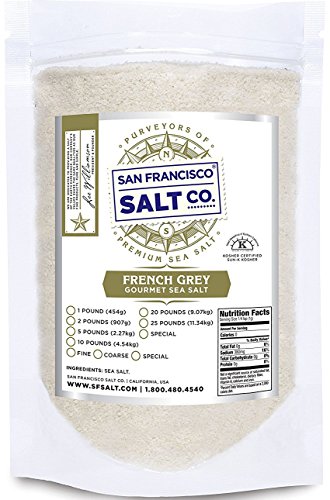 French Grey Sea Salt, pure & natural sea salt from the Celtic Region of France (1lb Fine Grain)