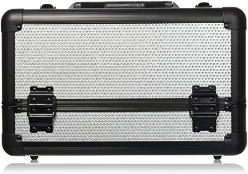 Hiker Prime Professional Aluminum Makeup Train Case, Krystal Silver