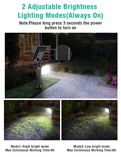 Solar Spotlights Outdoor 22 LED Waterproof Landscape Spot Light Auto On/Off Flood Lamp for Garden Yard Patio Lawn Garage Driveway - Thumbnail 2