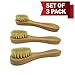 Natural Bristles - Face Cleansing Brush, Deep Pore Scrub Face Cleanser & Exfoliating - Set of 3 Pack Wooden Handle, For Men or Women, Facial Cleaning Brushes Exfoliator. For Dry Skin Brushing
