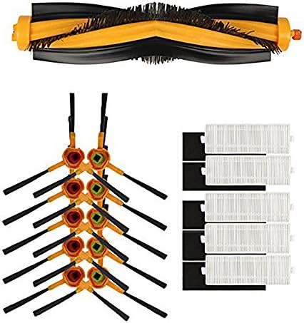 Accessories Kit for Ecovacs Deebot DT85 DT83 DM81 Robot Vacuum Cleaner Parts Include Side Brush + HEPA Filter + Bristle Flexible Beater Brush
