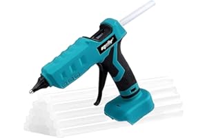 EASTYLE 100W Cordless Hot Glue Gun Compatible with Makita 18V Battery (TOOL ONLY) High Temp Electric Power Glue Gun with 20PCS Full Size Glue Sticks for Arts Crafts DIY Festival Decor School Home Repair