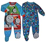 Thomas the Train Little Boys Toddler Blanket Sleeper Pajama 2 Pack (2T)