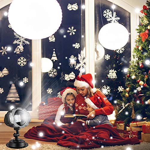 WISREMT Christmas Snowflake Projector Lights, Winter Holiday Landscape Motion Remote Control Projector Lights with 16.4ft Power Cable for Indoor Outdoor Holiday Decoration
