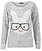 Forever Womens Long Sleeves Geek Rabbit Bunny Print Motif Knitted Jumper
