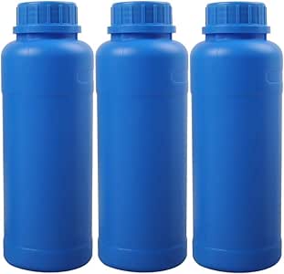 3x 500ml HDPE Darkroom Chemical Storage Bottles (Black/White/Blue) For