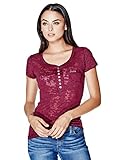 GUESS Women's Kelley Burnout Henley Top