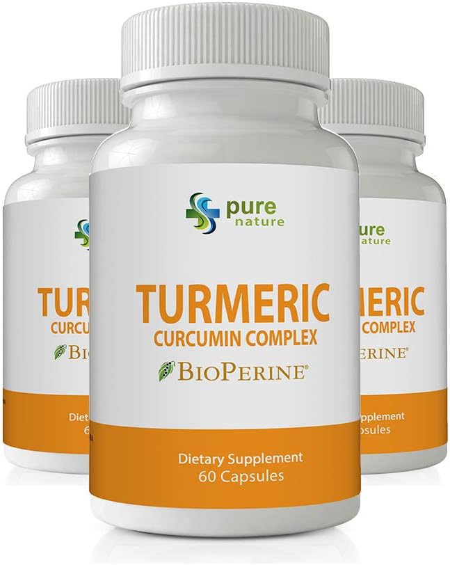 PureNature Turmeric Curcumin Extract Complex (3 Bottles) 60 Count (Pack of 1) DailyNutriPlus LLC