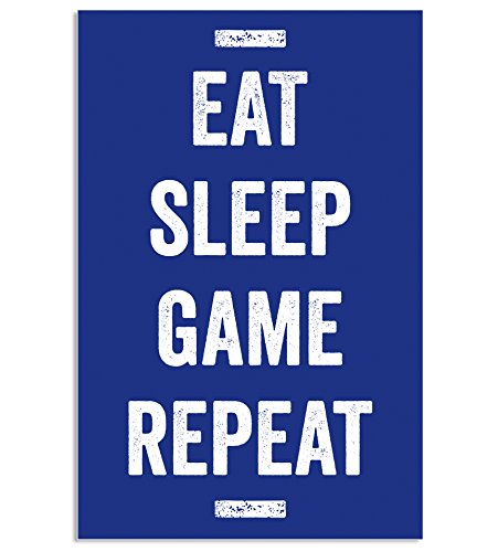 Eat sleep game repeat poster, video game artwork, 11 x 17 inches,…