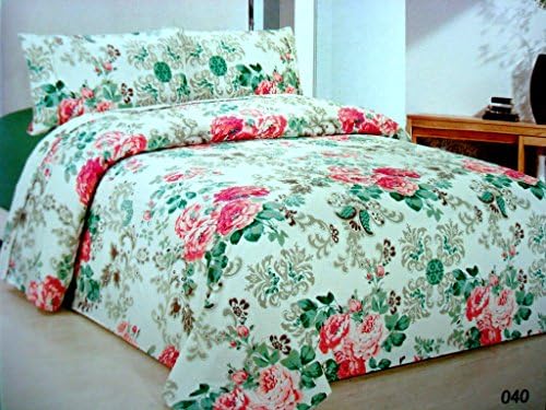 TWB 4 Piece Floral Bed Sheets Set Egyptian Comfort 1800 Count Floral, King Size, Turquoise, 040