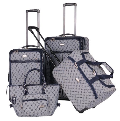 American flyer luggage signature 4 piece set, navy, one…