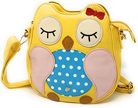 Owl Purse - Small Handbag With a Crossbody Sling for Girls and Women, Yellow