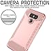 LG G6 Case, JDB Heavy Duty Defender Shock Absorption Impact Resistant Protection Hybrid with Flexible Inner Protection and Reinforced Hard Bumper Frame Case for LG G6 (2017) - Rose Gold