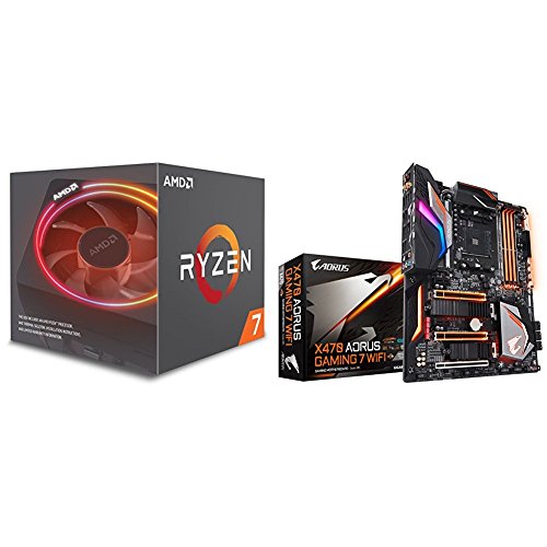 AMD Ryzen 7 2700X Processor with Wraith Prism LED Cooler with AORUS Gaming 7 WIFI (AMD Ryzen AM4/ X470/ USB 3.1 Gen 2 Type A, Type C/ Fins-Array/ Intel Wave 2 WIFI/ ESS 9018/ ATX/ DDR4/ M.2/ Motherboard)