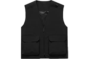 Men's Comfy Casual Vests Fishing Safari Travel Outdoor Work Photo Wastcoat Hiking Summer Vests with Multi Pockets