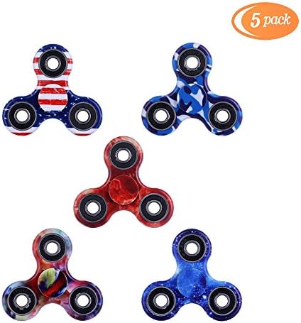 JESBAN 5 Packs Fidget Spinner Toy Hand Spinner Camouflage Galaxy, Stress Reducer Relieve Anxiety and Boredom Camo for Adults Kids Students EDC ADHD Kill Time(Set 1)