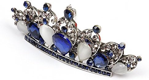 RUNHENG Woman Flower Pattern Full Crystal and Rhinestones Decor Alloy Hair barrette Hair Clip (Crown)