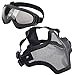 LAOSGE Airsoft Mask,Mesh Half Face Skull Set with Goggles(1 Pack BBS Included,80 PCS)