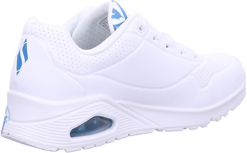 Donna Uno Spread The Love Trainers, White Duraleather/Blue Heart Print Trim, 38 EU