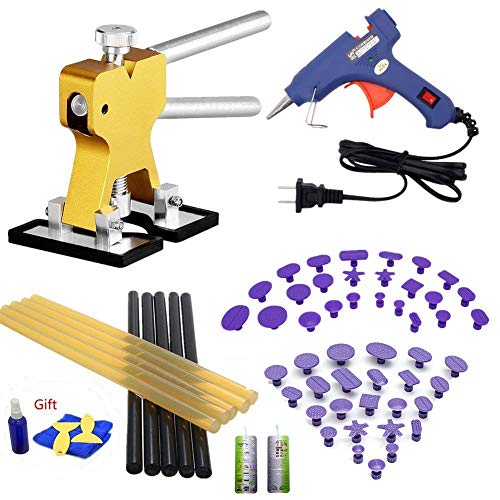 VTOLO Paintless Dent Repair Tools Kit Gold Dent Lifter with Dent Removal Pulling Tabs Hot Melt Glue Gun Pro Glue Sticks for Dent Puller 36Pcs