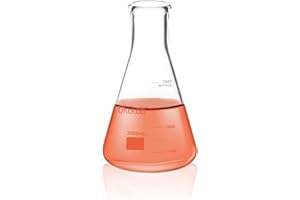 Okulab Conical Flask Set, Glass Erlenmeyer Flasks, 3000ml Lab Erlenmeyer Flasks, Borosilicate 3.3 Glass Material with Printed Graduation，EFNG3000A1