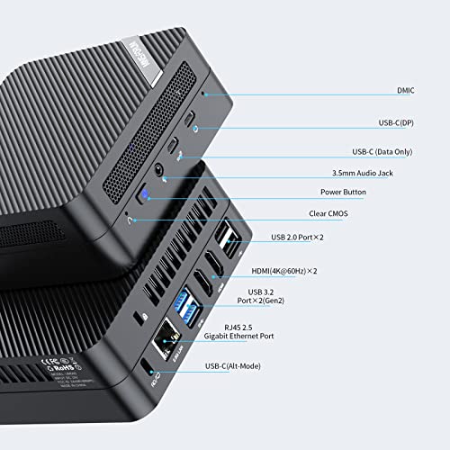 Mini PC Windows 11 Pro UM560 AMD Ryzen 5 5625U Processor 16GB RAM 512GB