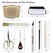 JOFAMY 19 PCS Book Binding Tools, Bookbinding Starter Hand Tools,with Spring Divider,Real Bone Folder,Wax Thread,Glue Brush,Basic Tools for Handmad DIY Book/Journal