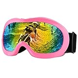 ZDATT Dirt Bike Goggles, Kids Motorcycle Motocross Goggles ATV Racing Goggles UV Protection Kits for Outdoor Activity Sports, Pink