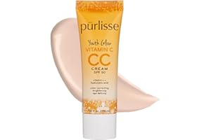 PŪRLISSE pürlisse Youth Glow Vitamin C CC Cream with SPF 50 - Color Corrector Enriched with Sea Buckthorn, Vitamin C & Hyaluronic Acid - Boosts Radiance & Youthfulness - Paraben-Free - Fair (1.4 oz)