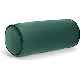 FINEASY Roll Neck Pillow Velvet Round Bolster Pillow Cervical Support Pillows Neck Pain Relief Cylinder Pillows with Removable Washable Cover 16 x 6 Dark Green