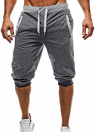 Respctful Men Sport Fitness Jogging Elastic Stretchy Cotton Mid Waist Bermuda Sweatpants Short Pant