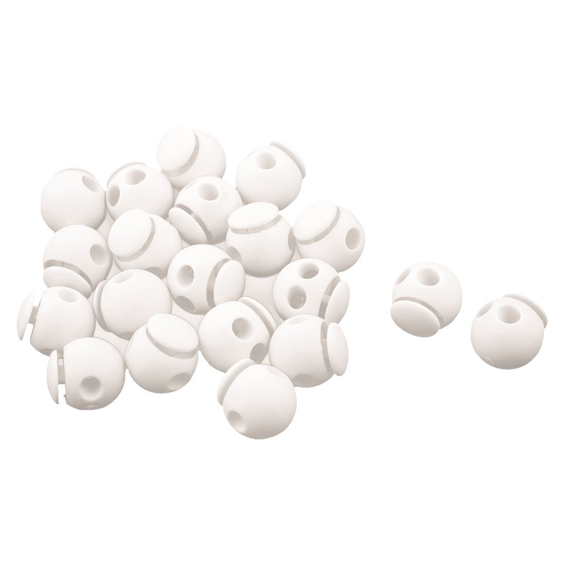 Sourcingmap Plastic Round Double Hole Design Toggle Stopper Cord Adjustive Lock 20 PCS White
