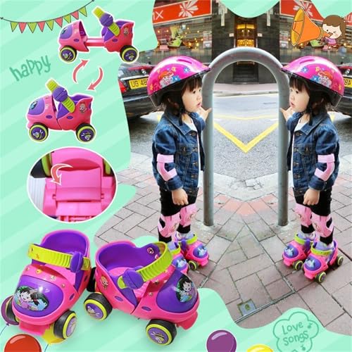 AM ANNA Kids Adjustable Quad Roller Skates for Toddlers Age 2-5,Adjustable Roller Skates for Toddler Beginner Boys & Girls,Roller Skates Shoes for Beginners Toddlers Baby
