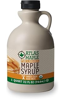 Atlas Maple Organic Maple Syrup, 100% Pure Grade A, Amber Color, Rich