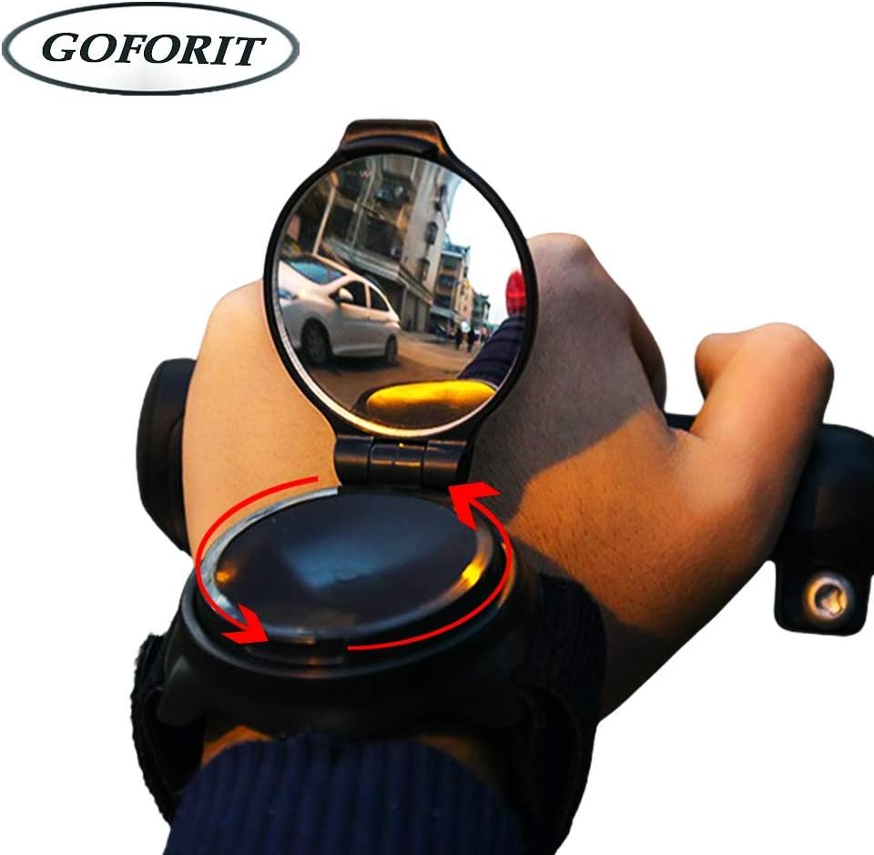 Bike Rearview Mirror - 360° Adjustable Handlebar Mirror For Mountain & Road Bikes