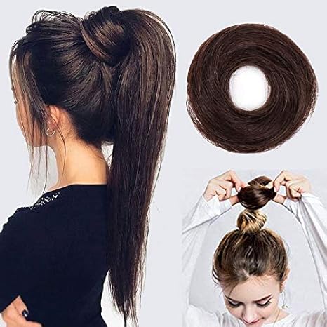 Stamped Glorious100 Human Hair Messy Bun Hairpiece Scrunchy Donut