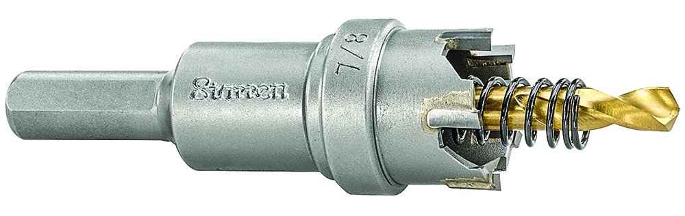 Starrett Tungsten Carbide Tipped Hole Saw, SM22 Sheet Metal Cutter With Arbor & Pilot Drill Bit