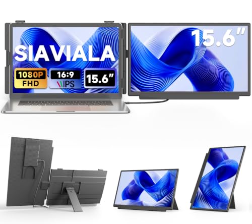 siaviala Extensor De Pantalla para Portátil de 15.6" Monitor Portátil IPS 1080P FHD, Doble Pantalla para Portatil de 13 a 17» Plug & Play para Windows/Mac/Android/Switch/PS5