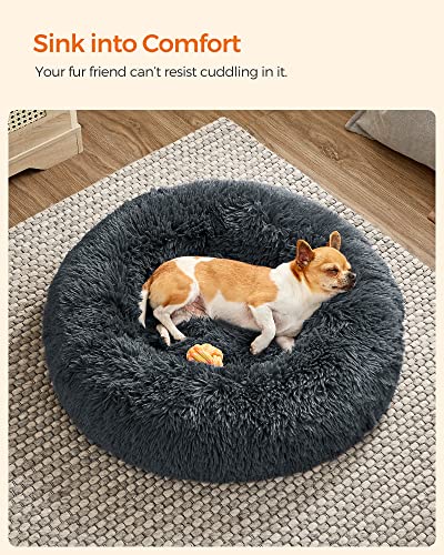 Feandrea PGW039G01 Fluffy Dog Bed, Cat Bed, Doughnut Cushion