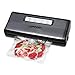 Crenova ZK-01 Vacuum Sealer Stainless Steel Food Saver Sealer for Dry & Moist Food and Sous Video Cooking with Starter Kit of 1 Roll +10 Bags+ 1 Vacuum Hose, 11 inch, Black