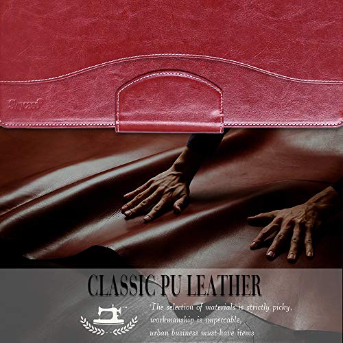 Portfolio Padfolio Case, Skycase Business Portfolio Folder, Resume/Conference/Legal Document Organizer with Letter/A4 Size Clipboard, Business Card Holders, Document Sleeve, Wine Red - Thumbnail 2