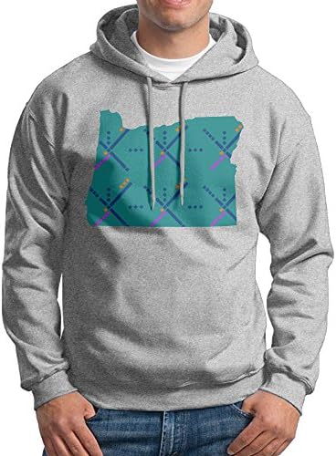 FDLB Men's Portland Oregon PDX Airport Carpet Mountaineering Particular Hoodie Hooded Sweatshirt L Ash