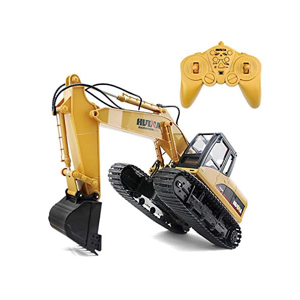 YXIAOL Die Casting RC Bagger 1:14 2,4 GHz 15-Kanal-Fernbedienung Bagger Kinder Elektro-Spielzeug-LKW - Kindergeschenk