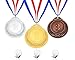 Senjo Rewards Olympic Style Award Medals for Kids and Adults, Metal Competition Ribbons with Display Hook Hangers Gold, Silver, Bronze Awards (3 Piece Set)