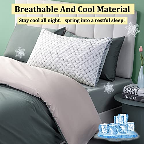 LIANLAM Memory Foam Pillow for Sleeping Shredded Bed Bamboo Pillow with