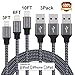 iPhone Charger, Sundix Lightning Cable 3Pack 3FT 6FT 10FT Nylon Braided 8Pin Lightning Charging & Sync Charger Cord for iPhone7,7Plus, 6s, 6sPlus,6, 6Plus, iPhone5,5s,5c,SE, iPad, iPod & More (Black)