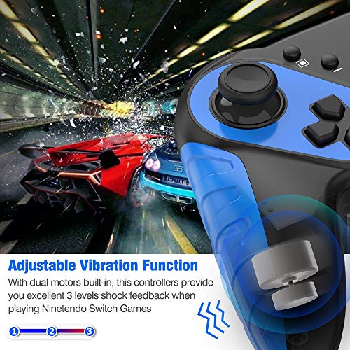 BEBONCOOL Wireless Controller with Amibo Function for Nintendo Switch/Pro/Lite, NFC Remote with Turbo/Motion Control/Dual Shock for Nintendo Switch Pro Controller