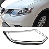 2014 2015 2016 For Nissan Rogue X-trail 2pcs Front Head Light Lamp Covers Trim Chrome ABS