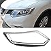 2014 2015 2016 For Nissan Rogue X-trail 2pcs Front Head Light Lamp Covers Trim Chrome ABS