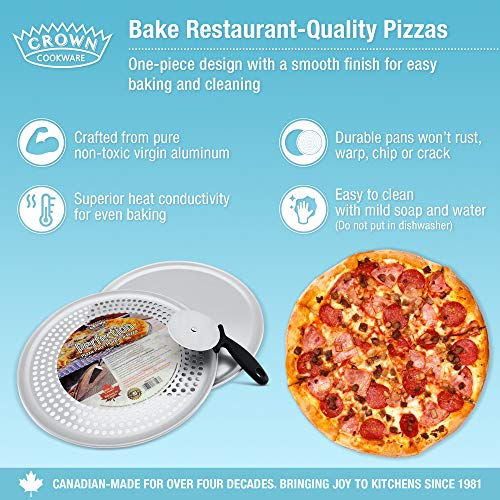 Crown Pizza Pan Set, Pizza Pan 14 inch, Pizza Pan with Holes 14 inch